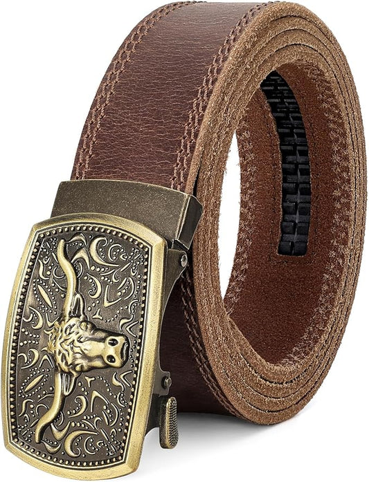 Mens Leather Belt, Ratchet Belts for Men Full Grain Leather Handmade, 100% Italian Top Genuine Leather Dress Belt