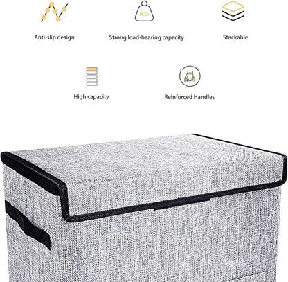Leffis Comic Book Storage, Box 15.5" X 7.5" X 11.3", Collapsible Comic Short Box with Lids Holds 150 Comics Heavy Duty Comic Book Bin Container (1 pack, grey)