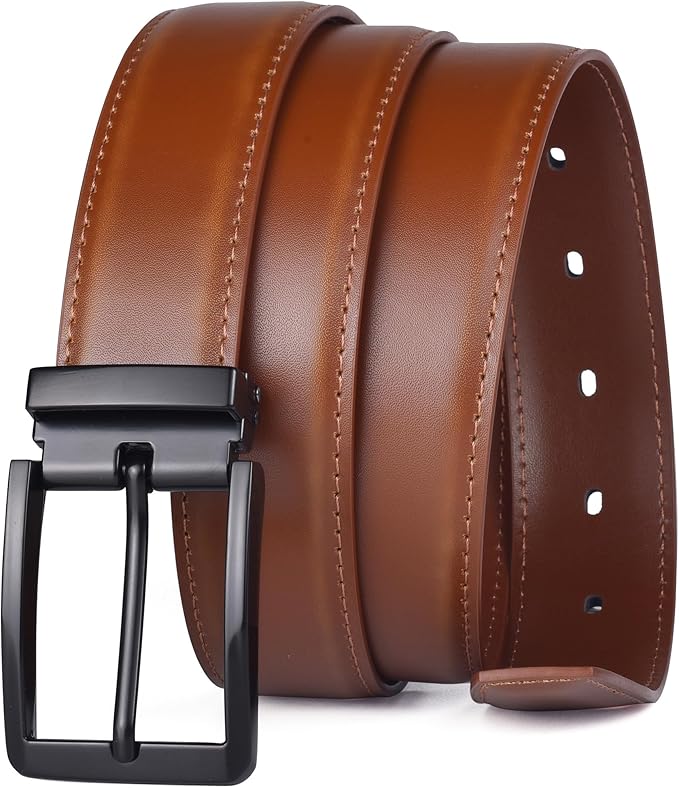 Men's Dress Belt Black Leather Belts for Jeans