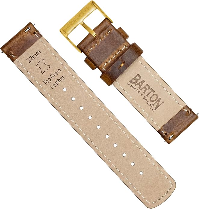 BARTON WATCH BANDS - Top Grain Leather Watch Bands Compatible with Apple Watch Models - 1, 2, 3, 4, 5, 6, 7, 8, 9, 10, SE, Ultra & Ultra 2