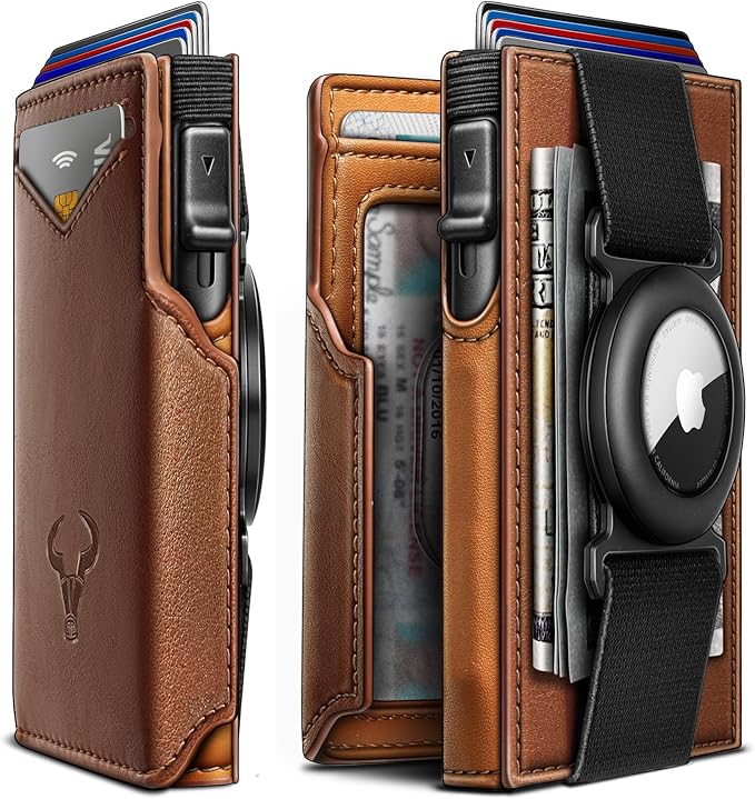 BULLIANT Men Wallet Gift Boxed,Slim Front Pocket Wallet Money Clip Card Holder 3.8"x2.7",Pop-up Access