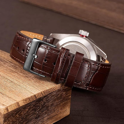 SEURE Quick Release Watch Band,Top Genuine Leather Watch Straps 19mm 20mm 21mm 22mm 24mm for Men and Women