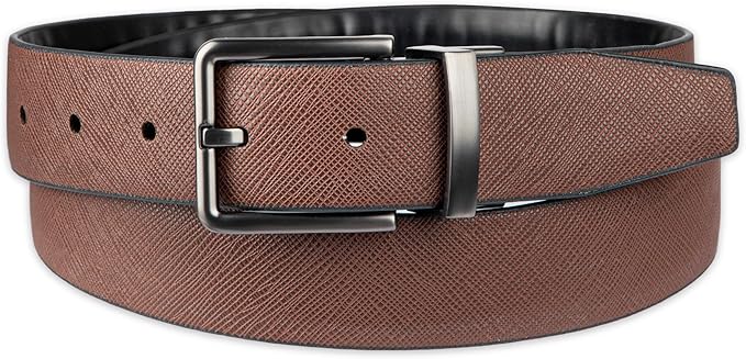 Calvin Klein Men’s Reversible Leather Belt - 2‑in‑1 Versatile Modern Style
