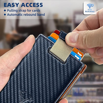 BULLIANT Men Wallet Airtag&Standard Use,Slim Front Pocket Wallet Money Clip for Gifg Men RFID Blocking 11Cards