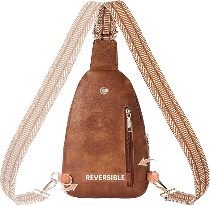 BOSTANTEN Small Sling Bag for Women Leather Crossbody Bags Fanny Pack Chest Bag for Travel