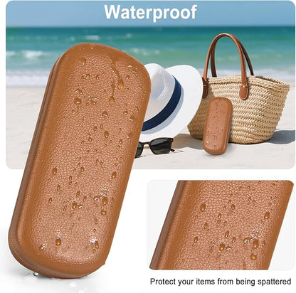 RayLove Glasses Case Hard Shell Eyeglass Case with Cleaning Cloth, PU Leather Protective Eye Glass Cases Fits Most Sunglasses