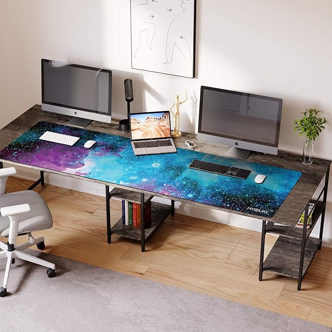 Mydours Extended Mouse Pad, 44" x 20" Extra Large Mat XXL, Gaming Mouse Pad with Non-Slip Rubber & Fabric, Office Computer Desk Mat for Laptop Game Setup (Universe)