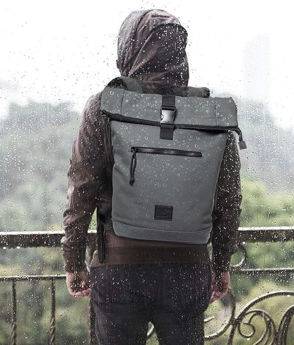 X RAY Expandable Roll Top Waterproof Trendy Backpack With Laptop Pocket (Slate)