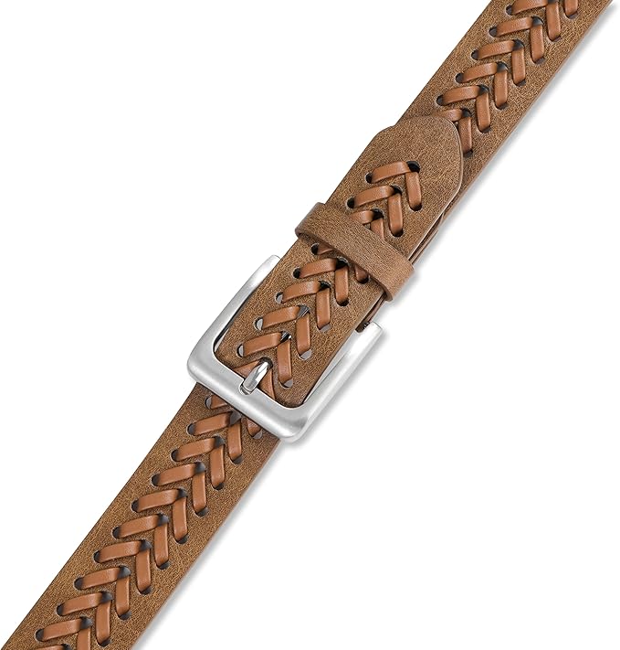 MILORDE Leather Braided Belts for Men, Handmade, Causal Woven Leather Jeans daily wear