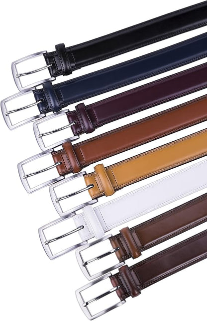 Fabio Valenti Genuine Leather Dress Belts For Men - Mens Belt For Suits, Jeans, Uniform With Single Prong Buckle