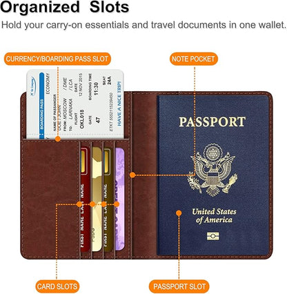 FINTIE Passport Holder, Slim Travel Wallet RFID Blocking Card Case Cover Passport Cover Protector Essentials with Credit Card Slots for Women/Men | Slim, RFID Blocking, Card Case Cover, Essentials, Credit Card Slots