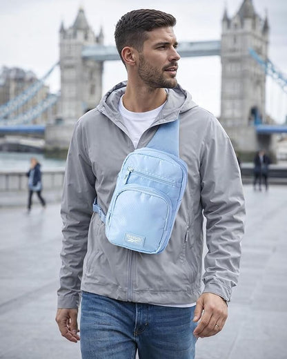 Reebok Unisex Crossbody Sling Bags – Compact Convertible Strap Cross Body Bag Travel Sling Bag - Gym & Travel Essential, Cosmos Blue
