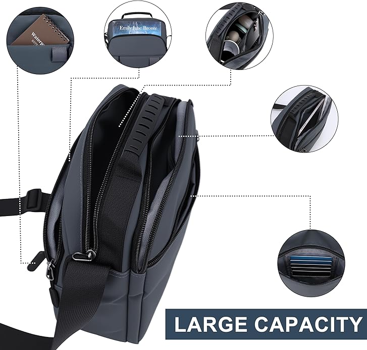 Messenger Bag for Men Sling Bag Anti Theft Crossbody Shoulder Bag Large Capacity Business Satchel for Travel Work
