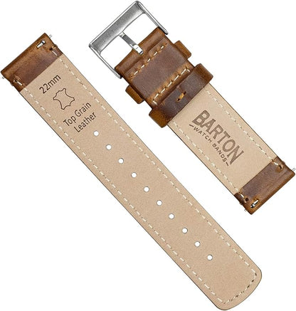 BARTON WATCH BANDS - Top Grain Leather Watch Bands Compatible with Apple Watch Models - 1, 2, 3, 4, 5, 6, 7, 8, 9, 10, SE, Ultra & Ultra 2