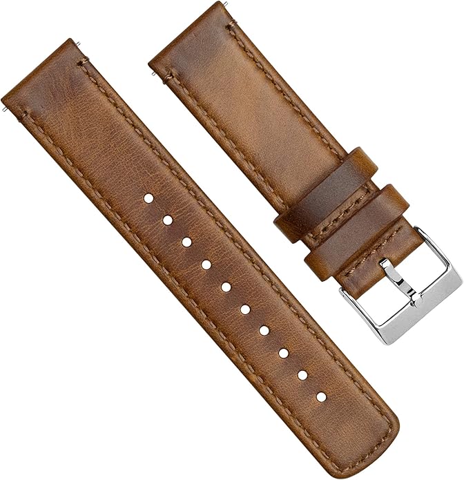 BARTON WATCH BANDS - Top Grain Leather Watch Bands Compatible with Apple Watch Models - 1, 2, 3, 4, 5, 6, 7, 8, 9, 10, SE, Ultra & Ultra 2