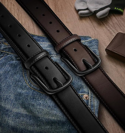 BULLIANT Men Belt Multi Pack,Leather Belt For Gift Men Golf Dress Casual Jean 7Holes 1 3/8"