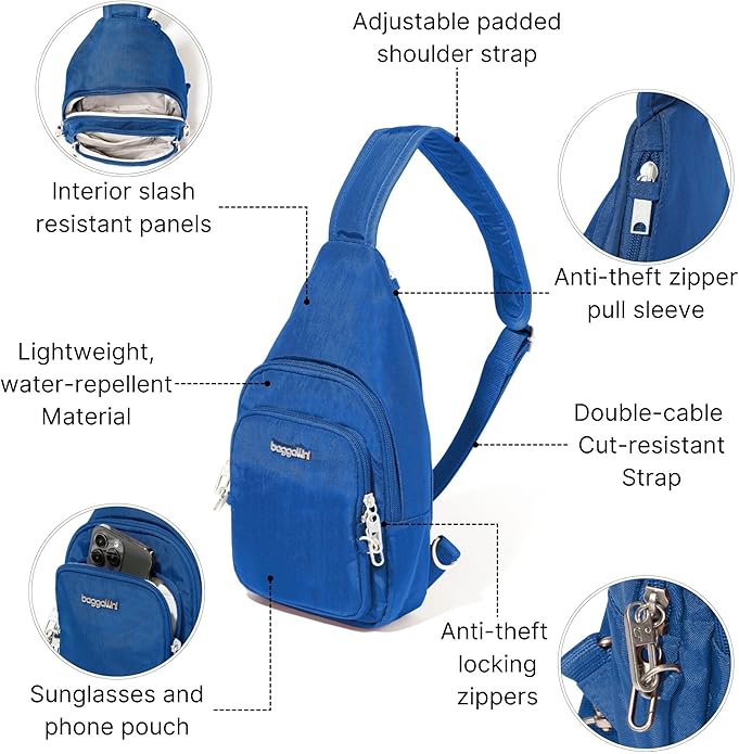 Baggallini womens Securtex Anti-theft Daytripper Sling