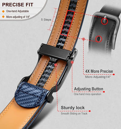 BULLIANT Men's Ratchet Belt Nontrimmable-Click Belt Adjustable for Men Gift Lightweight 1 3/8"