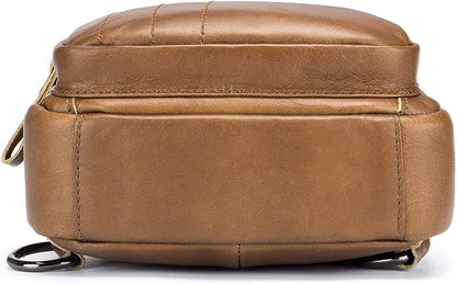 Cross body Bags for Men Leather Sling Bag Casual Daypacks Chest Bags Shoulder Bag Travel Hiking Backpacks
