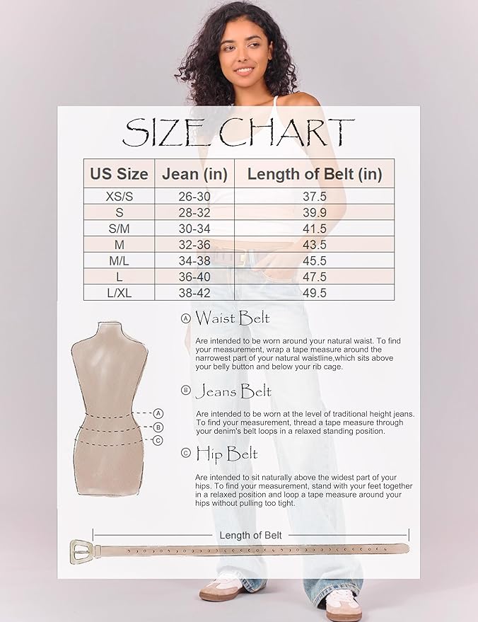 Womens Genuine Leather Belt for Jeans Pants Width 1.57" Western Cowgirl Wide Belts for Ladies with Gift Box
