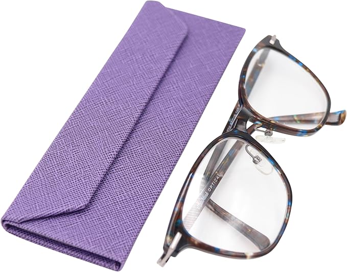 Real Sic Glasses Case for Men and Women - Magnetic Folding Hard Shell Sunglass Holder - Inspired by Solid Color