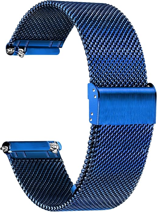 TStrap Mesh Watch Band Metal - Black Quick Release Watch Bands for Men Women - Stainless Steel Smart Watches Strap Bracelet Replacement - 10mm 12mm 14mm 16mm 18mm 20mm 22mm