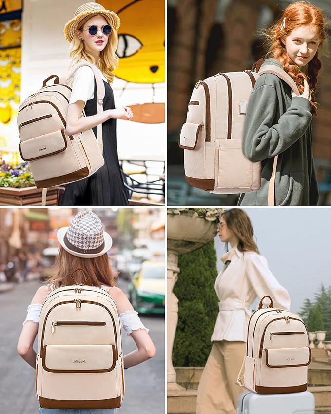 LOVEVOOK Laptop Backpack for Women,17.3 Inch Fashion Travel Backpack with USB,Large Capacity Backpack Purse,Water-resistant fits College Work Business Travel