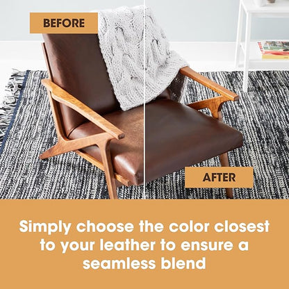 Furniture Clinic - Medium Brown Leather Dye for Furniture, Couches & Car Seats - Restore Scratched, Faded, & Damaged Surfaces