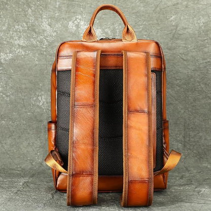 NIUCUNZH Genuine Leather Backpack for Men Travel Daypack Women College School Computer Bag for 15inch Laptop Business