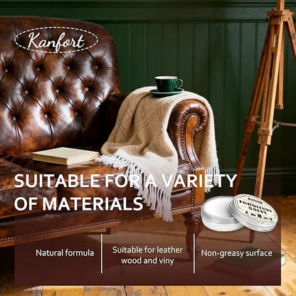 Leather & Furniture Repair Salve, Furniture Salve with Brush for Leather Wood, Leather Conditioner Help Prevent Cracking or Fading