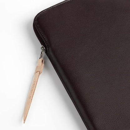 Comfyable Slim Laptop Sleeve Compatible with 13 Inch MacBook Air 13 in M5 M4 M3 M2, 13" MacBook Pro/Neo, PU Leather Bag Water-Resistant Cover Case, Chocolate