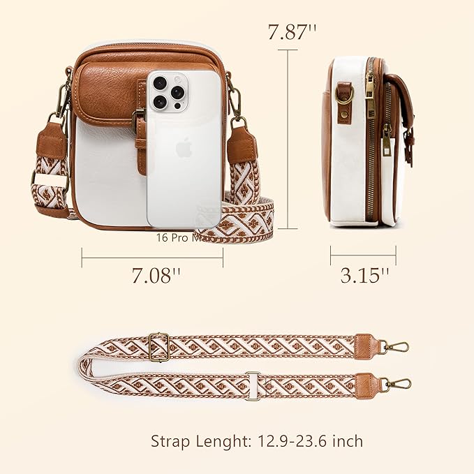 Small Messenger Bag Vegan Leather Crossbody Bag for Women Men, Vintage Cross Body Shoulder Purse with Card Slots