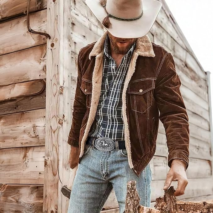 SANSTHS Western Cowboy Ratchet Belts for Men Women Leather Cowboy Belt with Automatic Western Buckle for Jeans Gifts