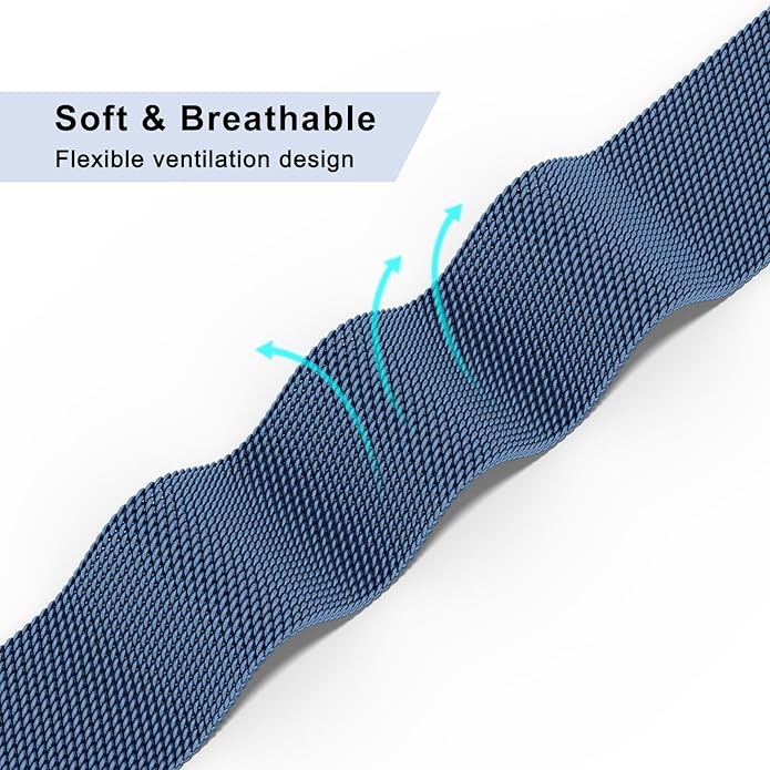 Vanjua 18mm 19mm 20mm 22mm Watch Band Quick Release Replacement Wristbands, Stainless Steel Metal Mesh Loop Adjustable Magnetic Replacement Straps Bands for Men Women