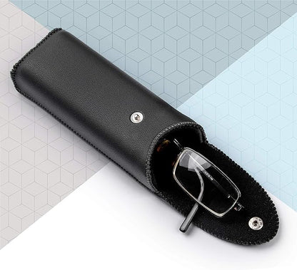 PU Leather Eyeglasses Case on Belt, Hard Eyeglass Case, Glasses Holder Belt Loop, Small Case For Eyeglass, Glasses Cases, Small Sunglasses Case, Reading Glasses Case Classy Style Black