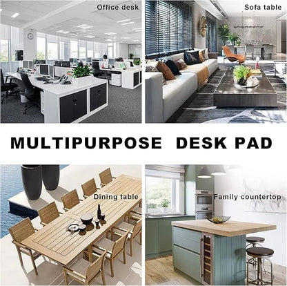 CENNBIE Leather Desk Mat, 63" x 31.4" Extra Large Desk Pad Blotter Protector, Extended Non-Slip Mouse Pad, Waterproof PU Leather Desk Mat on top of desks Large for Office and Home (Black)