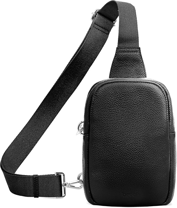 befen Genuine Leather Anti Theft Small Crossbody Bags for Women, RFID Cross Body Sling Chest Bags Fanny Packs Travel Purse