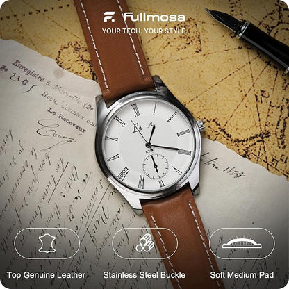 Fullmosa Watch Band, Quick Release Leather Watch Strap for Men Women, Replacement Bands Width 12mm 14mm 16mm 18mm 19mm 20mm 21mm 22mm 24mm