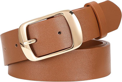 SUOSDEY Women Belts For Jeans Dresses Pants Ladies Leather Waist Belt with Elegant Buckle, Width 1.3"