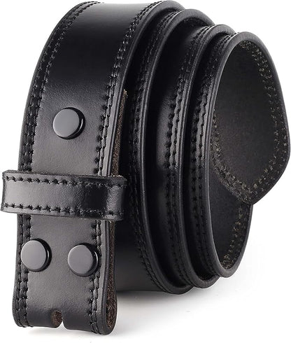 F&L CLASSIC Belt for buckle men Snap on Strap Full Grain One Piece Leather no buckle,1 1/2" Wide, USA