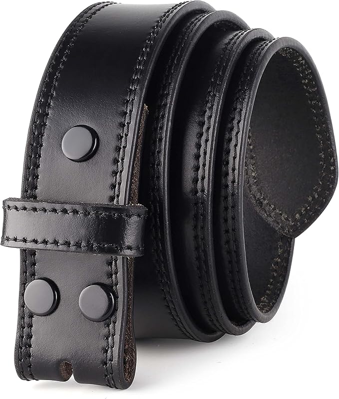 F&L CLASSIC Belt for buckle men Snap on Strap Full Grain One Piece Leather no buckle,1 1/2" Wide, USA