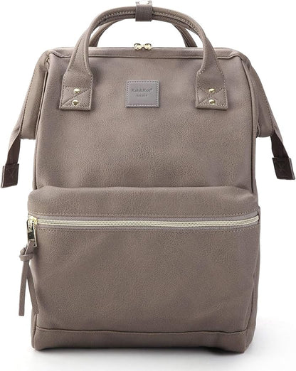 Kah&Kee Leather Backpack for Women and Men 15-inch Laptop Bag | Teacher Professional, Diaper Bag Backpack, Ideal for Work, School, Nurse, College & Travel (Dark Gray, Medium)