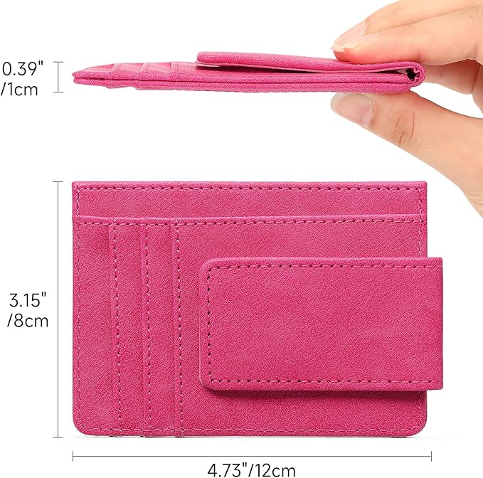 Magnetic Closure Slim Wallet for Men Leather RFID Blocking Minimalist Front Pocket Money Clip Wallet Credit Card Holder