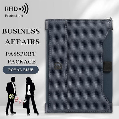Passport Holder for Travel Essentials, RFID Blocking PU Leather Passport Wallet Cover Card holder Case Passport Book Holders for Women and Men, Dark Blue