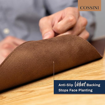 Cossini XL Desk Pad - Large Vegan Leather Desk Mat (17 x 36) - Buttery Smooth Writing, Damage Blocking, Non-Slip, Waterproof - Home Office Computer Desk Protector Blotter Laptop Keyboard Mouse Pad