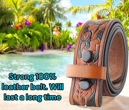 F&L CLASSIC Western Belt without buckle for men – Full Grain Leather Cowboy Belts for jeans - One Piece Leather strap belt