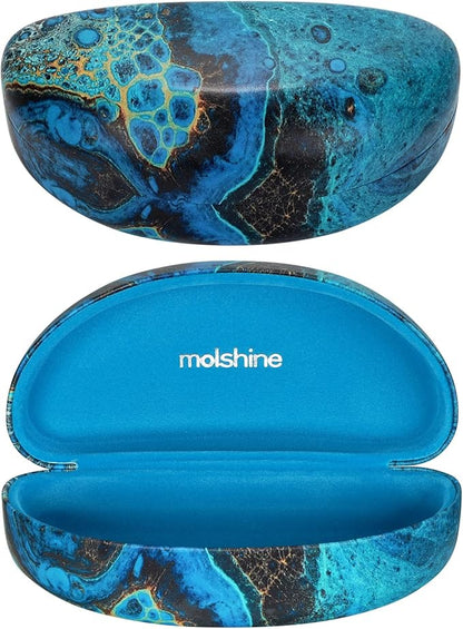 molshine Hard Shell Sunglasses Case,Large Glasses Case for Women Men Oversized Sunglass Eyeglasses
