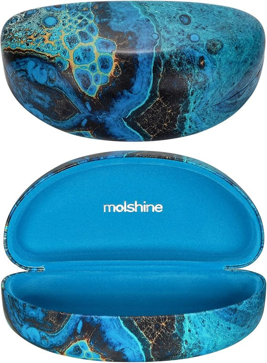 molshine Hard Shell Sunglasses Case,Large Glasses Case for Women Men Oversized Sunglass Eyeglasses