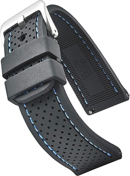 ALPINE Sporty Premium Soft Silicone Adjustable Watch Band - Replacement Rubber Watch Bands for Women & Men - Waterproof Quick Release Watch Straps - Compatible with Regular & Smart Watch Bands
