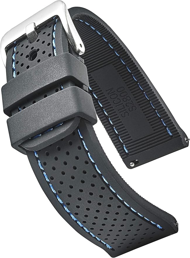 ALPINE Sporty Premium Soft Silicone Adjustable Watch Band - Replacement Rubber Watch Bands for Women & Men - Waterproof Quick Release Watch Straps - Compatible with Regular & Smart Watch Bands